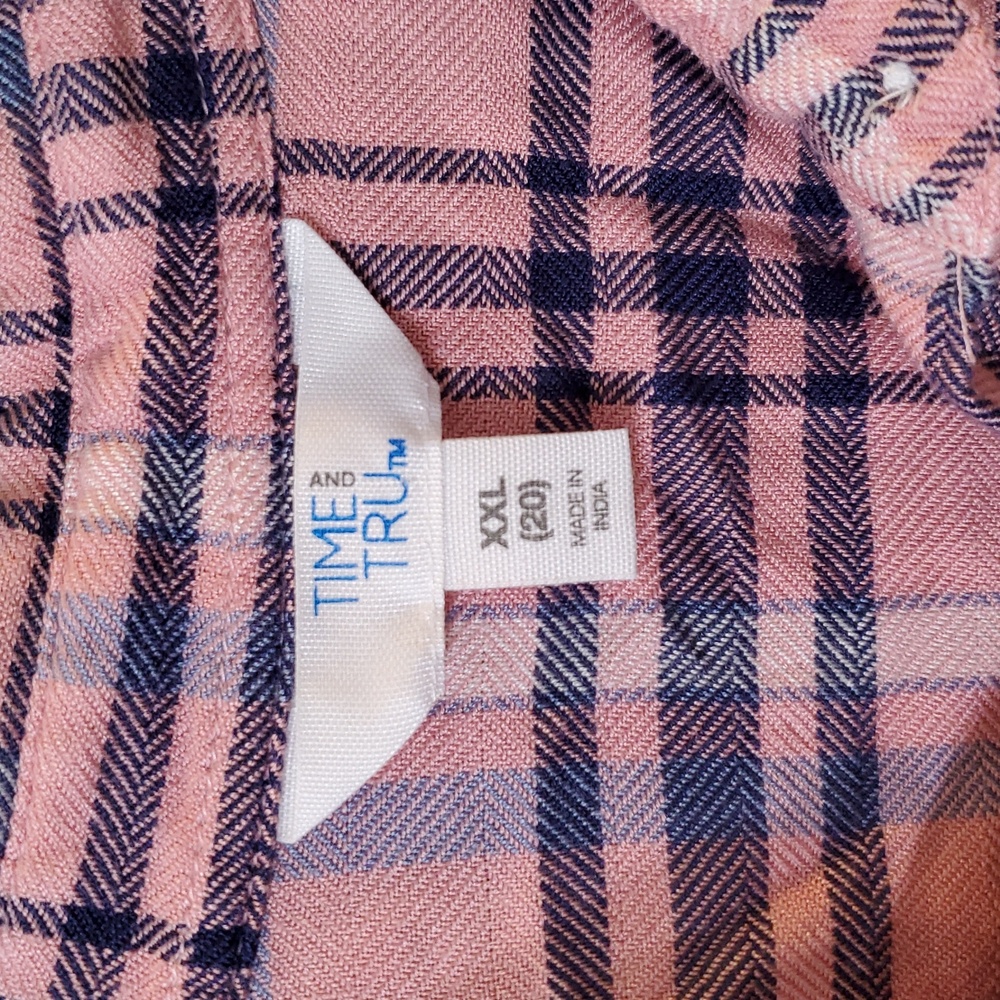 Time N Tru Pink Plaid Button-Up Shirt XXL - Picture 2 of 5